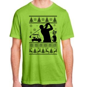 Golfing Fan Ugly Christmas Sweater Adult ChromaSoft Performance T-Shirt