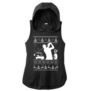 Golfing Fan Ugly Christmas Sweater Ladies PosiCharge Tri-Blend Wicking Draft Hoodie Tank