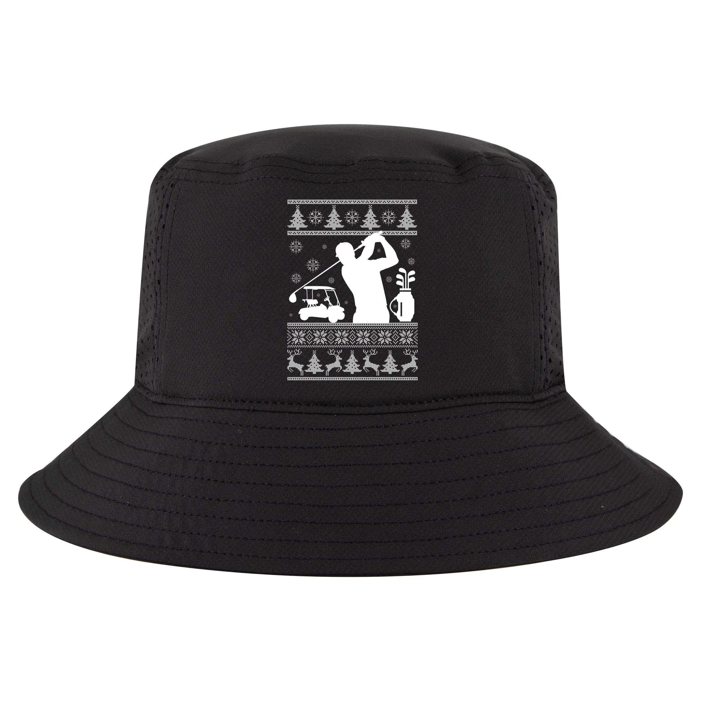 Golfing Fan Ugly Christmas Sweater Cool Comfort Performance Bucket Hat