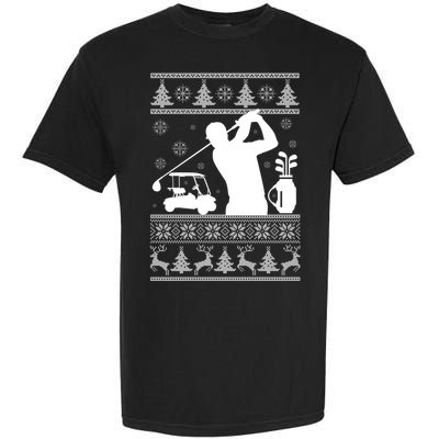 Golfing Fan Ugly Christmas Sweater Garment-Dyed Heavyweight T-Shirt