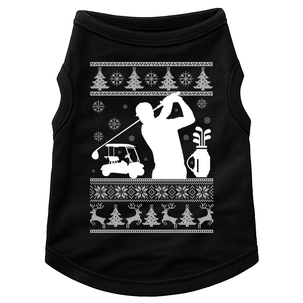 Golfing Fan Ugly Christmas Sweater Doggie Tank