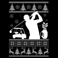 Golfing Fan Ugly Christmas Sweater Cooling Performance Crew T-Shirt