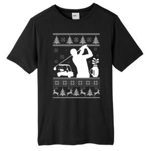 Golfing Fan Ugly Christmas Sweater Tall Fusion ChromaSoft Performance T-Shirt