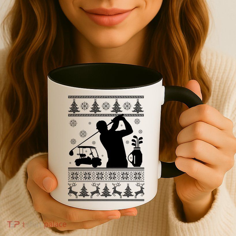 Golfing Fan Ugly Christmas Sweater Mug