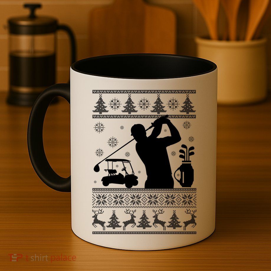 Golfing Fan Ugly Christmas Sweater Mug
