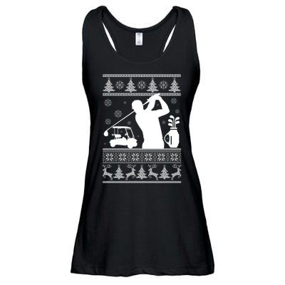 Golfing Fan Ugly Christmas Sweater Ladies Essential Flowy Tank