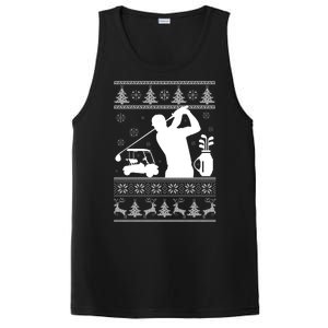 Golfing Fan Ugly Christmas Sweater PosiCharge Competitor Tank