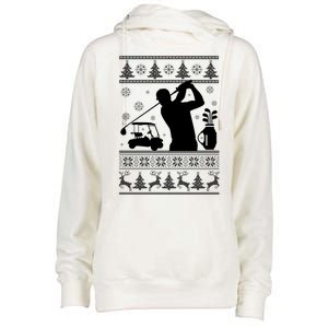 Golfing Fan Ugly Christmas Sweater Womens Funnel Neck Pullover Hood