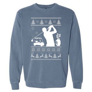 Golfing Fan Ugly Christmas Sweater Garment-Dyed Sweatshirt