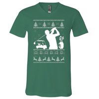 Golfing Fan Ugly Christmas Sweater V-Neck T-Shirt