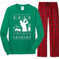 Golfing Fan Ugly Christmas Sweater Long Sleeve Pajama Set