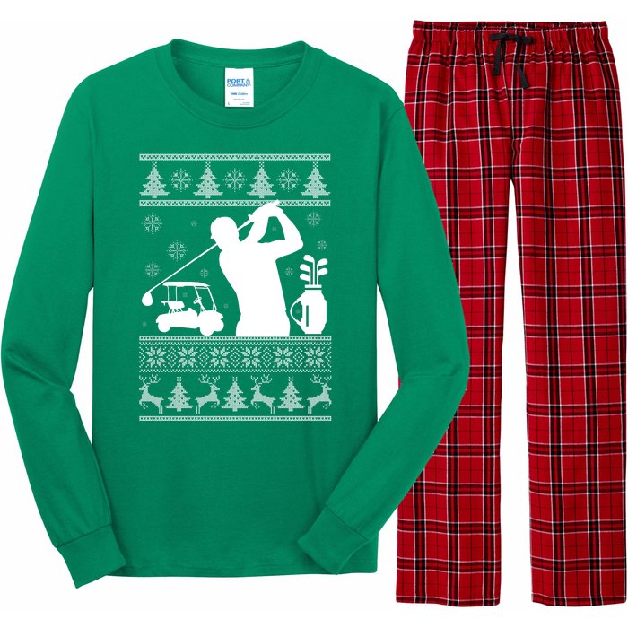 Golfing Fan Ugly Christmas Sweater Long Sleeve Pajama Set