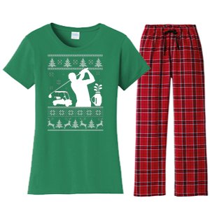 Golfing Fan Ugly Christmas Sweater Women's Flannel Pajama Set