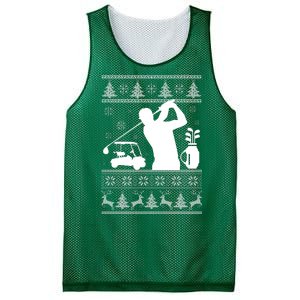 Golfing Fan Ugly Christmas Sweater Mesh Reversible Basketball Jersey Tank