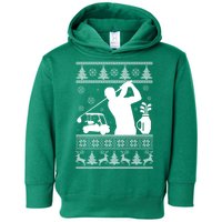 Golfing Fan Ugly Christmas Sweater Toddler Hoodie