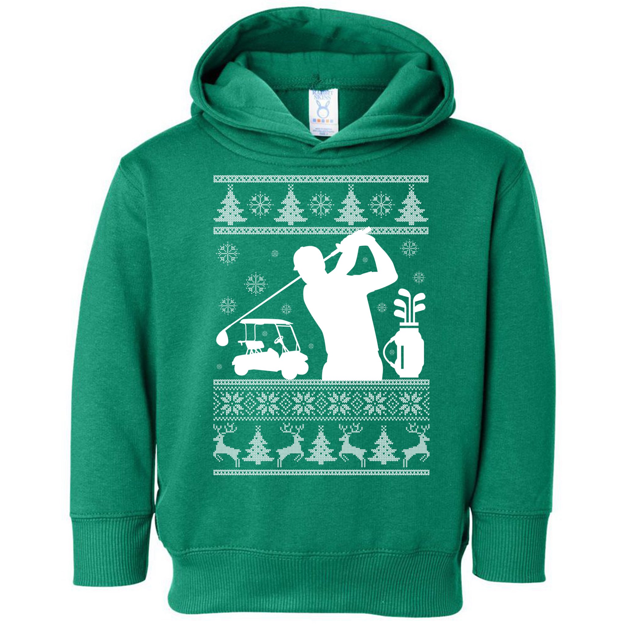 Golfing Fan Ugly Christmas Sweater Toddler Hoodie