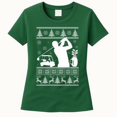 Golfing Fan Ugly Christmas Sweater Womens T-Shirt