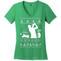 Golfing Fan Ugly Christmas Sweater Women's V-Neck T-Shirt