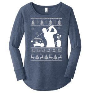 Golfing Fan Ugly Christmas Sweater Women's Perfect Tri Tunic Long Sleeve Shirt