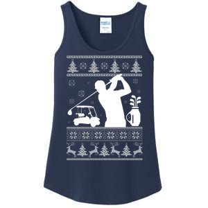 Golfing Fan Ugly Christmas Sweater Ladies Essential Tank