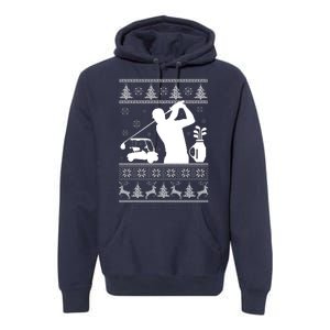 Golfing Fan Ugly Christmas Sweater Premium Hoodie