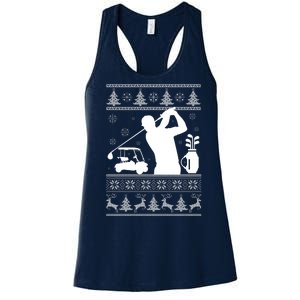 Golfing Fan Ugly Christmas Sweater Women's Racerback Tank