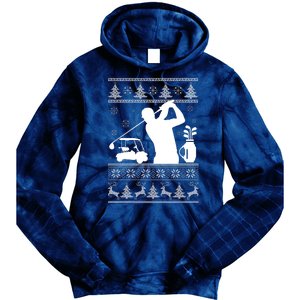 Golfing Fan Ugly Christmas Sweater Tie Dye Hoodie