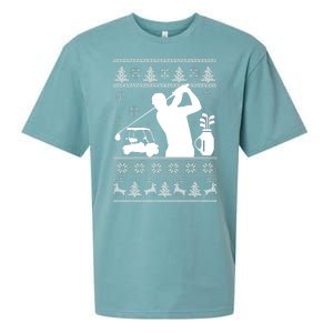 Golfing Fan Ugly Christmas Sweater Sueded Cloud Jersey T-Shirt