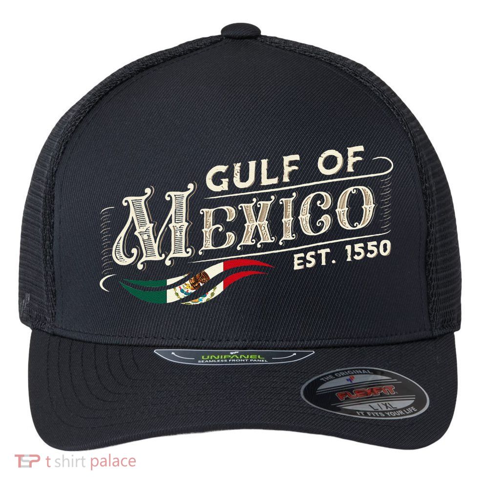 Gulf Of Mexico Est 1550 Retro Vintage Flexfit Unipanel Trucker Cap