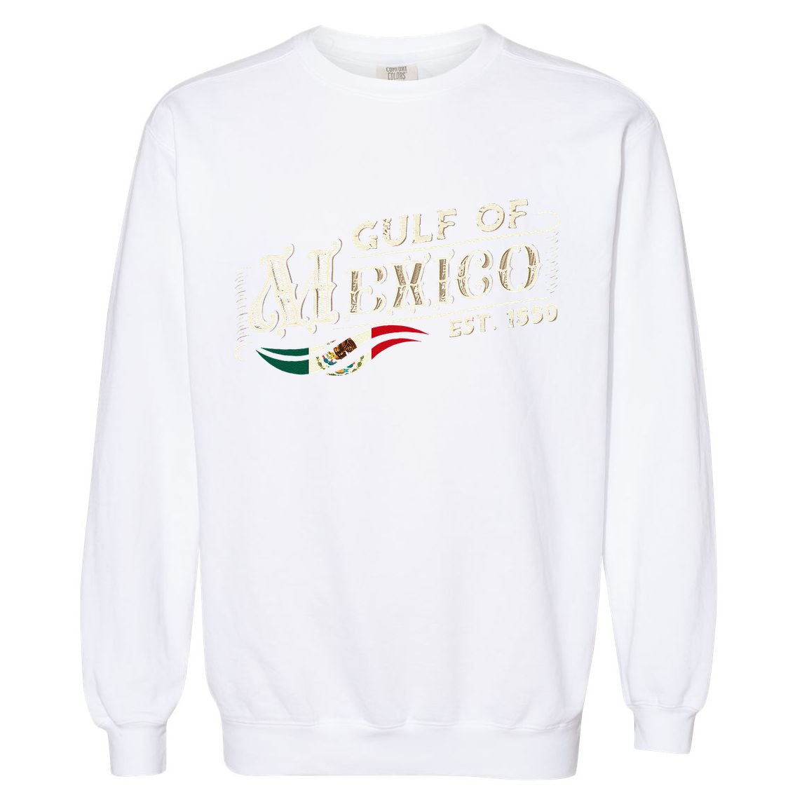 Gulf Of Mexico Est 1550 Retro Vintage Garment-Dyed Sweatshirt