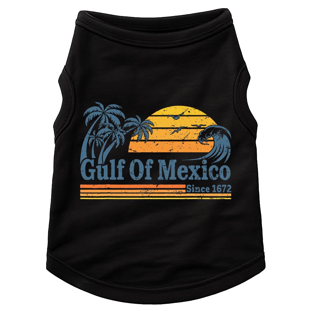 Gulf Of Mexico Since 1672 Retro Vintage Beach Doggie Tank