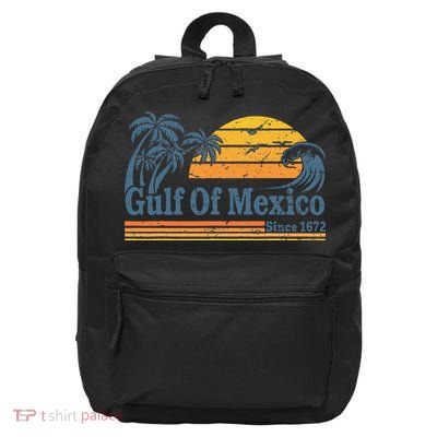 Gulf Of Mexico Since 1672 Retro Vintage Beach 16 in Basic Backpack