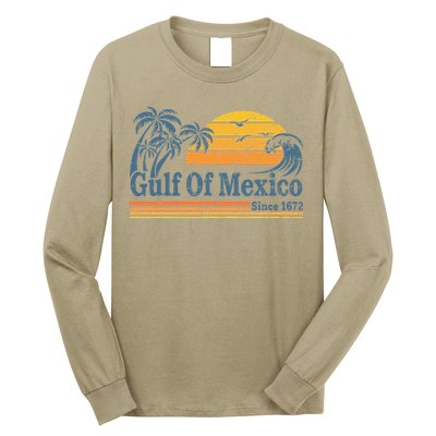 Gulf Of Mexico Since 1672 Retro Vintage Beach Long Sleeve Shirt