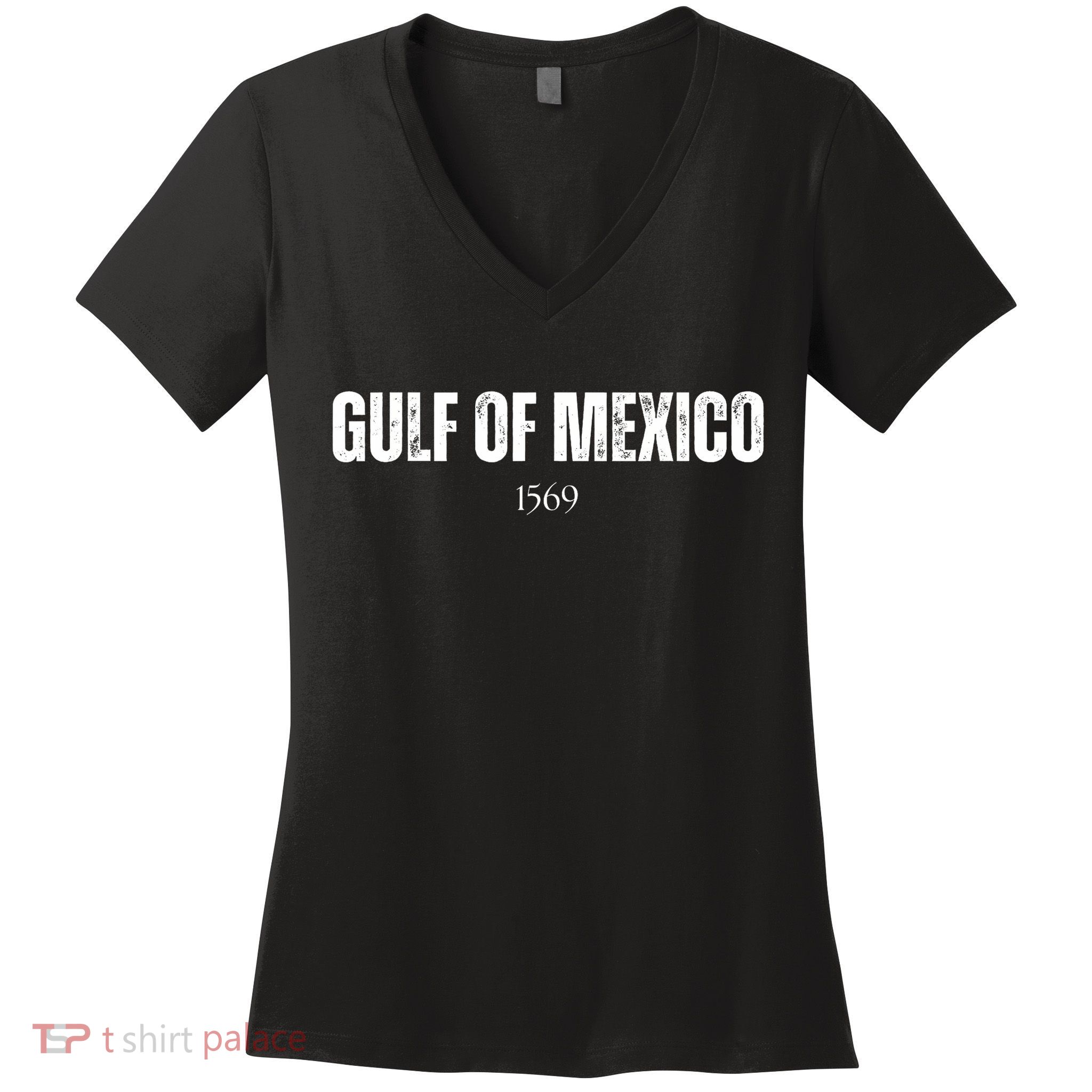 Gulf Of Mexico 1569 American Gulf Of Mexico Map Lover Women's V-Neck T-Shirt