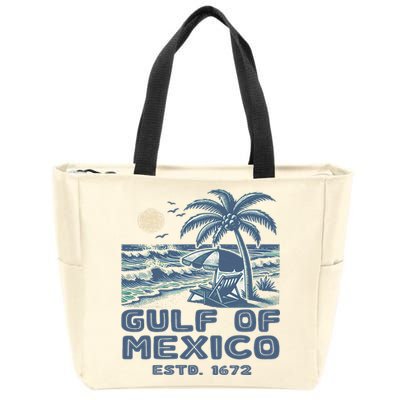 Gulf Of Mexico 1672 Vintage Beach Gulf Of Mexico Forever Zip Tote Bag
