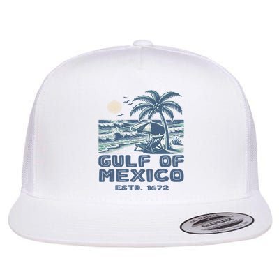 Gulf Of Mexico 1672 Vintage Beach Gulf Of Mexico Forever Flatbill Hat