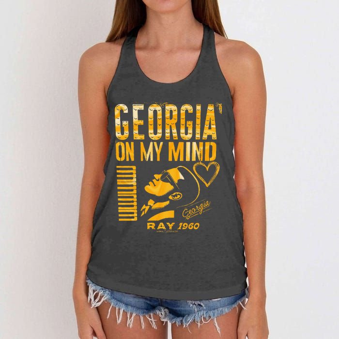 Georgia On My Mind Women's Knotted Racerback Tank