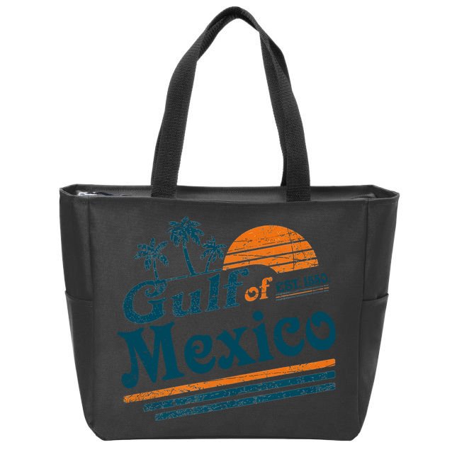 Gulf of Mexico Est 1550 Retro Vintage Beach Gulf of Mexico Zip Tote Bag