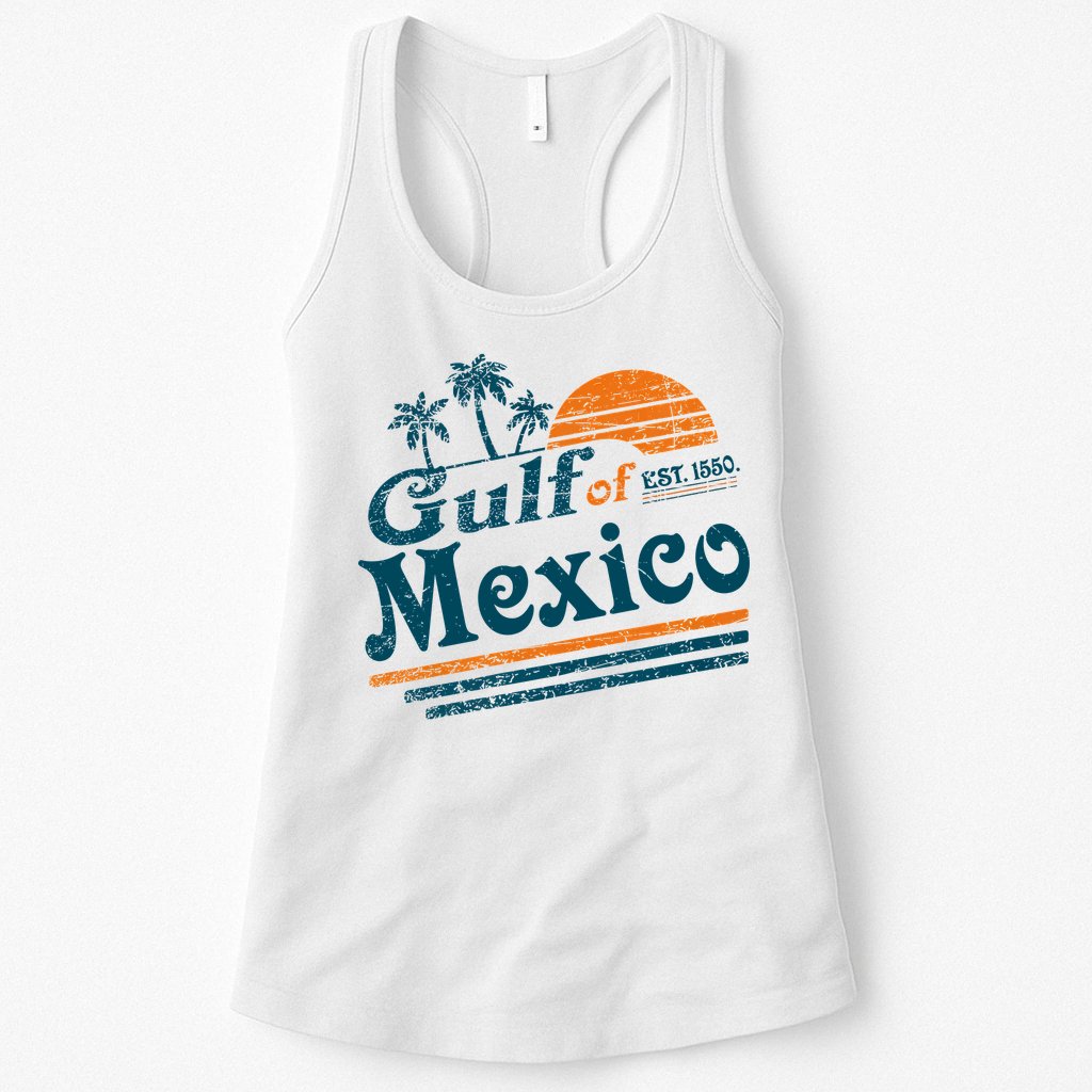 Gulf of Mexico Est 1550 Retro Vintage Beach Gulf of Mexico Womens Tank Top