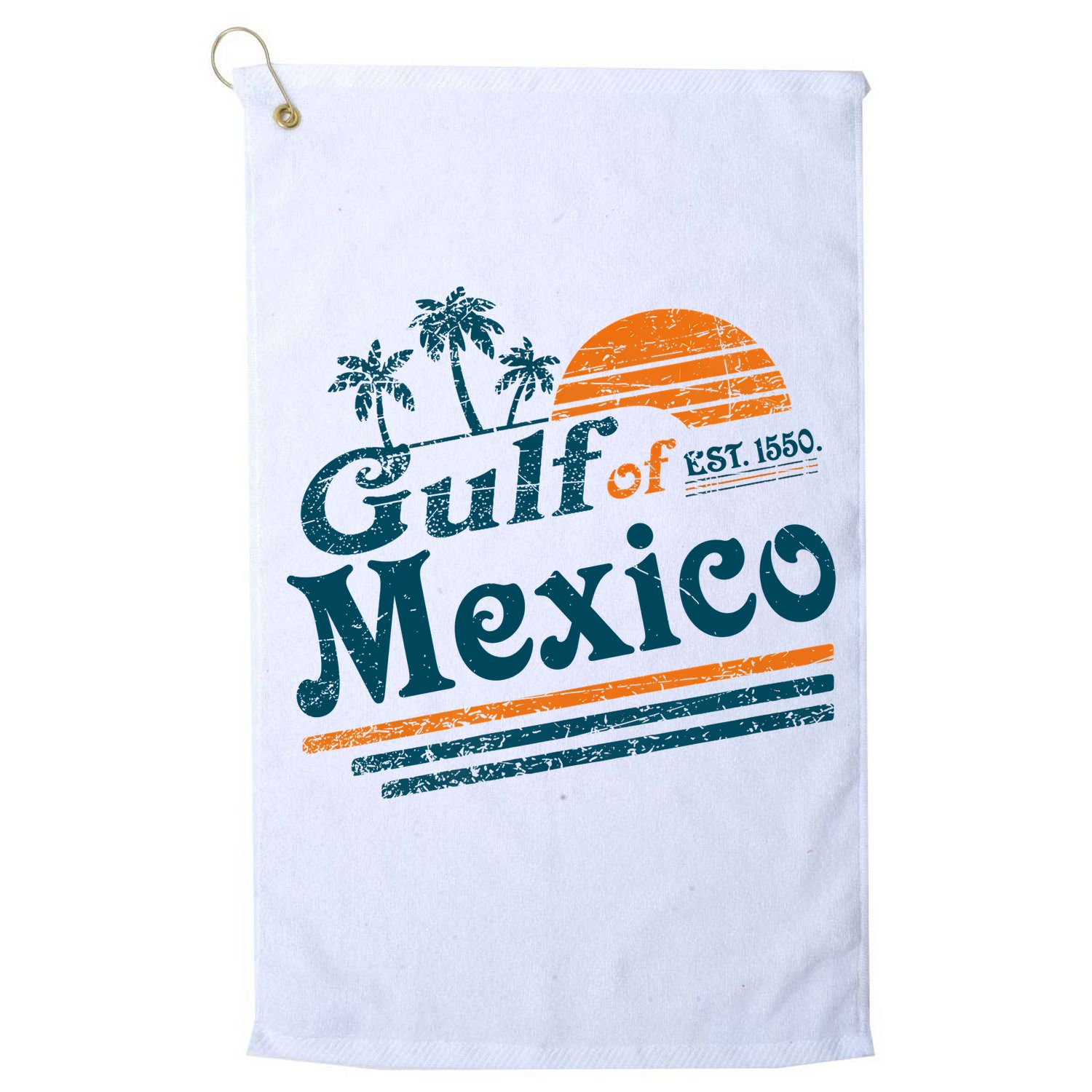 Gulf of Mexico Est 1550 Retro Vintage Beach Gulf of Mexico Golf Towel