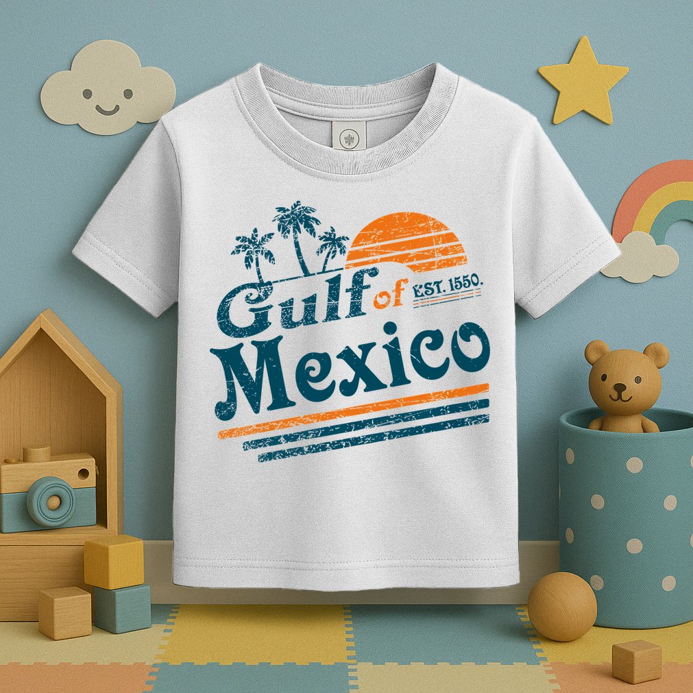 Gulf of Mexico Est 1550 Retro Vintage Beach Gulf of Mexico Toddler T-Shirt