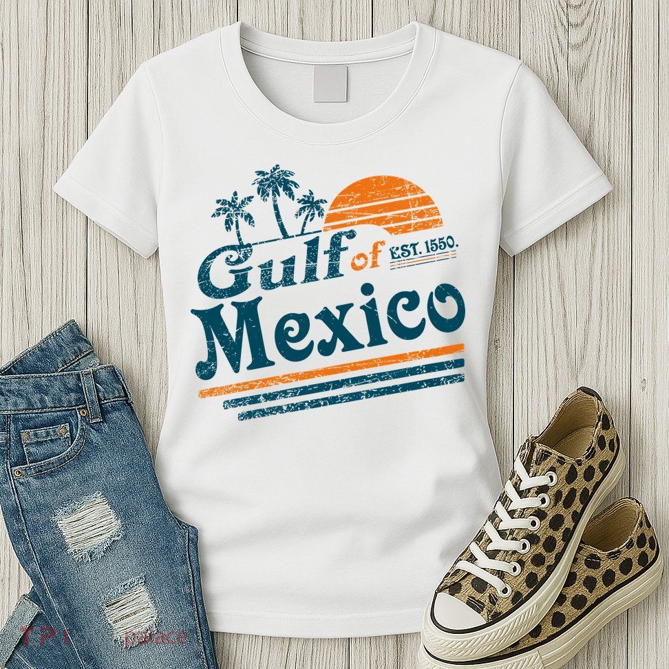 Gulf of Mexico Est 1550 Retro Vintage Beach Gulf of Mexico Womens T-Shirt
