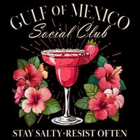 Gulf Of Mexico Social Club Stay Salty Resist Often Drawstring Bag
