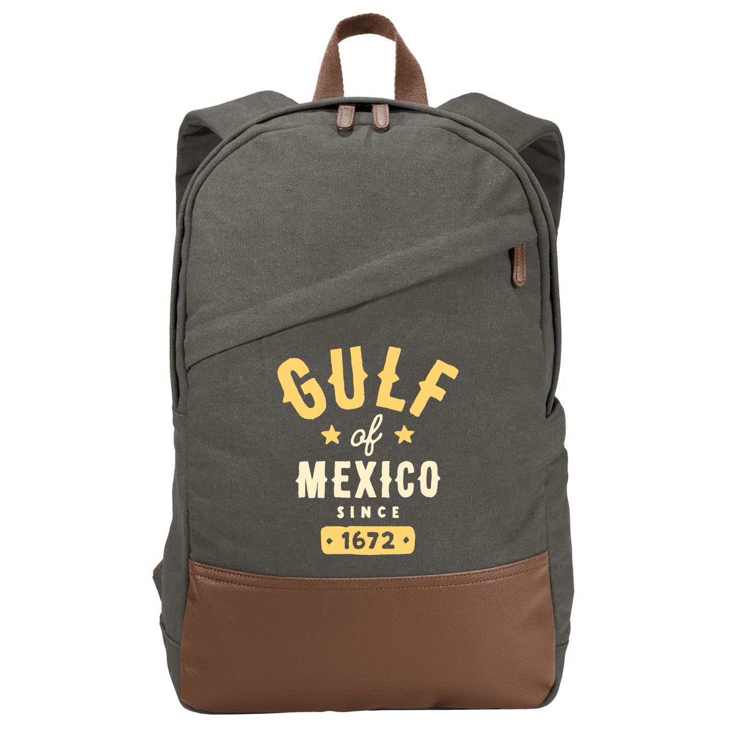 Gulf Of Mexico Since 1672 Cotton Canvas Backpack