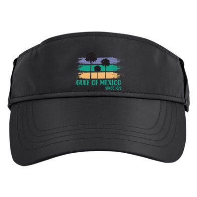 Gulf Of Mexico Since 1672 Retro Vintage Tree Art Adult Drive Performance Visor