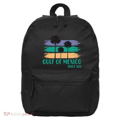Gulf Of Mexico Since 1672 Retro Vintage Tree Art 16 in Basic Backpack