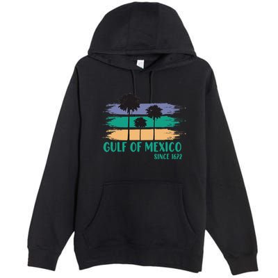 Gulf Of Mexico Since 1672 Retro Vintage Tree Art Premium Pullover Hoodie