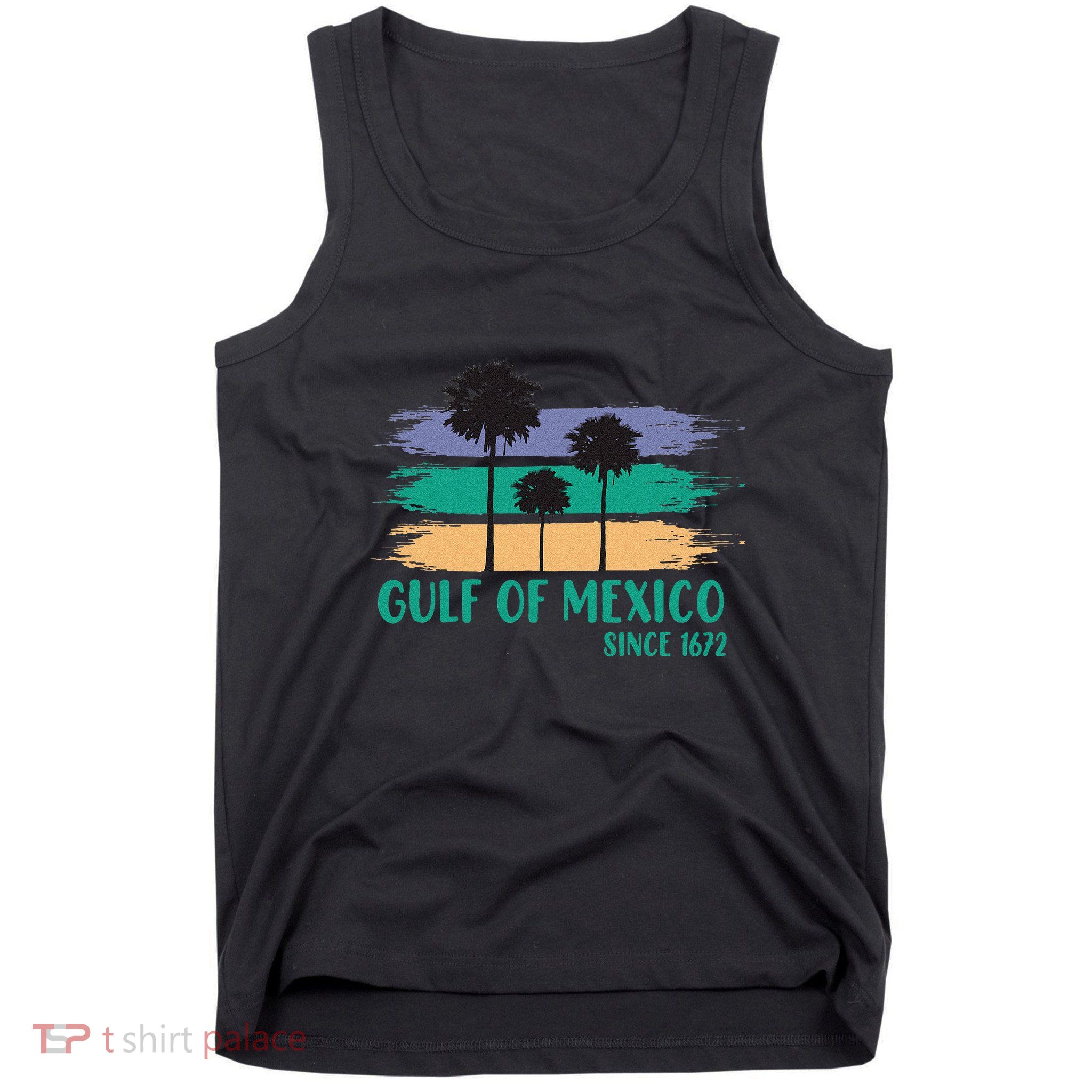 Gulf Of Mexico Since 1672 Retro Vintage Tree Art Tank Top