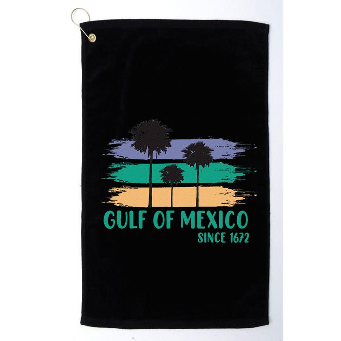 Gulf Of Mexico Since 1672 Retro Vintage Tree Art Golf Towel