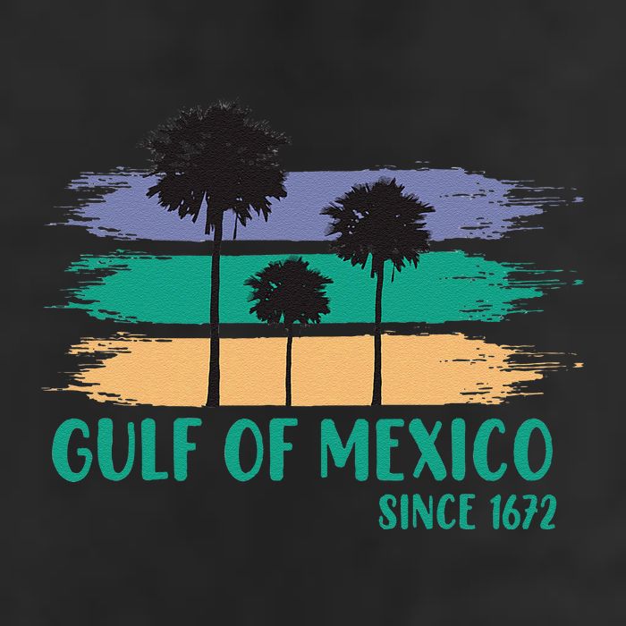 Gulf Of Mexico Since 1672 Retro Vintage Tree Art Golf Towel